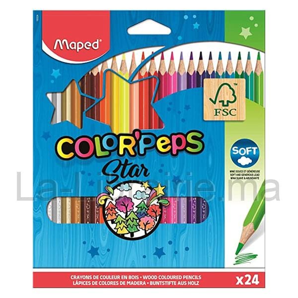 Pochette 24 crayons de couleurs – MAPED  | Catégorie   Crayons de couleurs