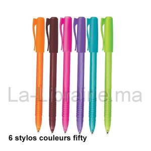 Pochette 6 stylos couleurs fifty  | Catégorie   Stylos