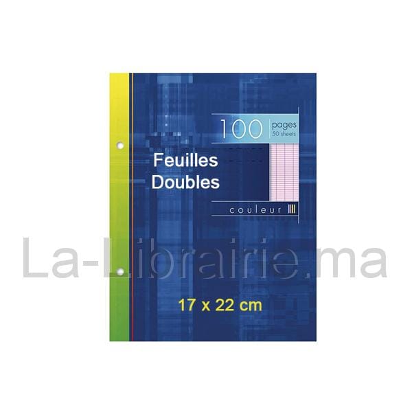 Feuilles Double Rose 17*22 80 pages - Libraire
