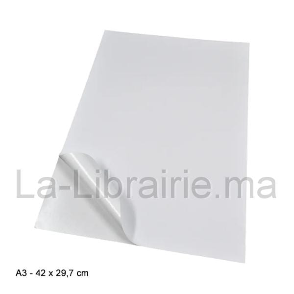 Feuille papier adhésif brillant A3 - 42 x 29,7 cm - La-Librairie
