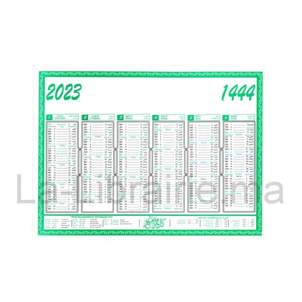 Calendrier 2023 en carton P.F  | Catégorie   Calendriers
