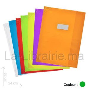 Protège cahier 24 x 32 cm – Vert  | Catégorie   Protège cahiers et Couvertures