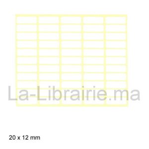 Etiquette adhésive – 20 x 12 mm  | Catégorie   Adhésif et Étiquettes