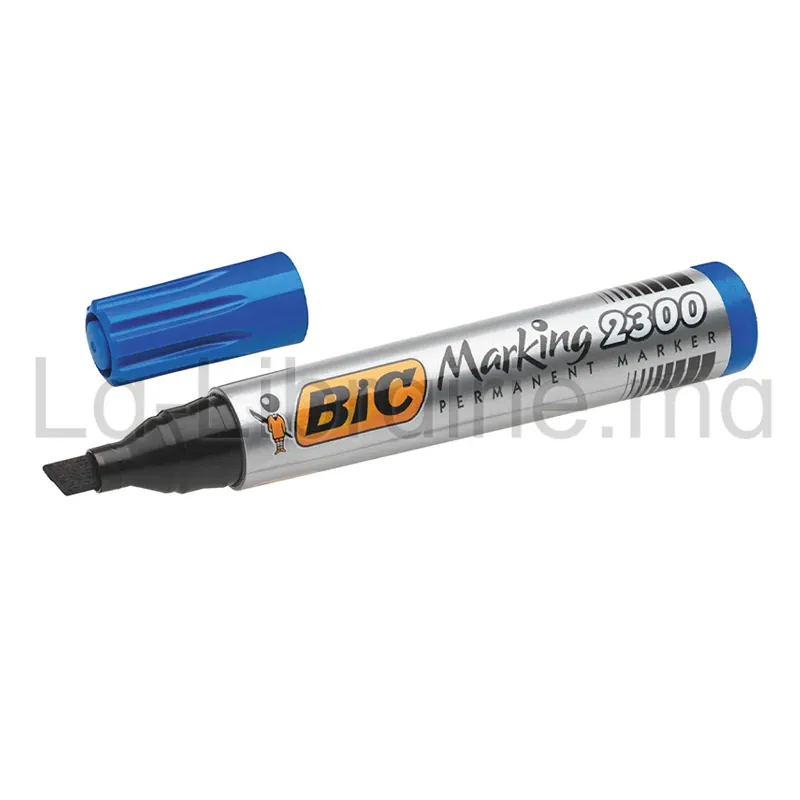 Marqueur permanent bleu BIC Marking 2300 à pointe biseautée