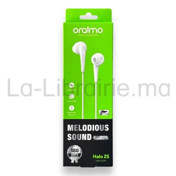 Écouteurs filaires Oraimo Halo 2S