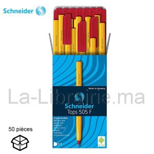 Boite 50 stylos à bille rouge pointe fine – SCHNEIDER  | Catégorie   Stylos