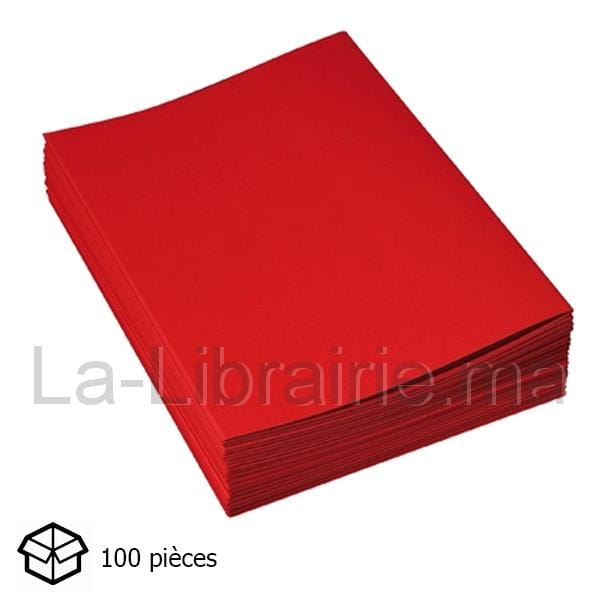 Ramette 100 chemises cartonnées rouge - 24 x 32 cm -  -  Fourniture scolaire, fourniture bureau, accessoires informatique et  produits cosmétiques de soin et de beauté à bas prix !