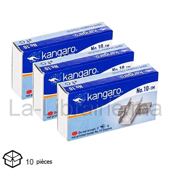 Lot de 10 boites agrafes n° 10 – Kangaro  | Catégorie   Agrafeuses