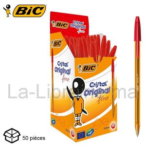 Boite 50 stylos à bille rouge pointe fine – BIC  | Catégorie   Stylos