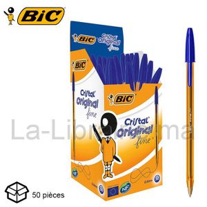 Boite 50 stylos à bille bleu pointe fine – BIC  | Catégorie   Stylos