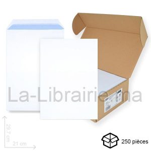 Boite 250 enveloppes blanche pochette – 21 x 29,7 cm  | Catégorie   Enveloppes