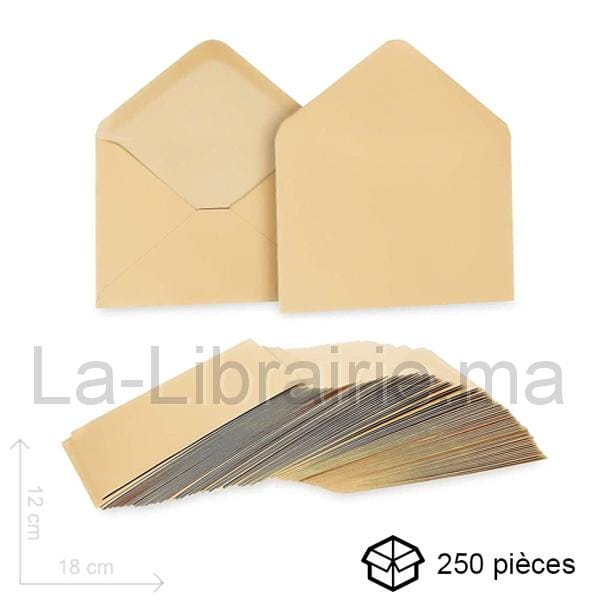 Boite 500 enveloppes jaune – 12 x 18 cm  | Catégorie   Enveloppes