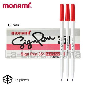 Boite 12 stylos sign pen 351 rouge  0,7 mm – MON AMI  | Catégorie   Marqueurs et Feutres