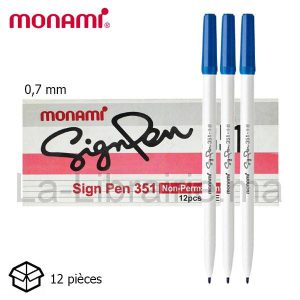 Boite 12 stylos sign pen 351 bleu  0,7 mm – MON AMI  | Catégorie   Marqueurs et Feutres