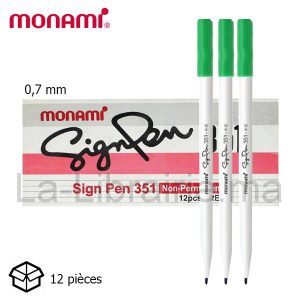 Boite 12 stylos sign pen 351 vert  0,7 mm – MON AMI  | Catégorie   Marqueurs et Feutres