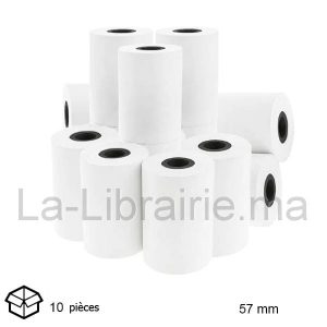 Lot de 10 rouleaux papier thermique – 57 mm  | Catégorie   Rouleaux papiers thermique