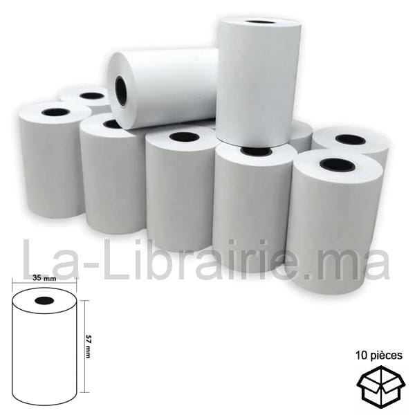 10 Rouleaux papier thermique TPE – 57 x 35 mm  | Catégorie   Rouleaux papiers thermique