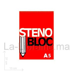 Bloc sténo spirale 15 x 21 cm – Feuilles blanches  | Catégorie   Carnets de notes et bons