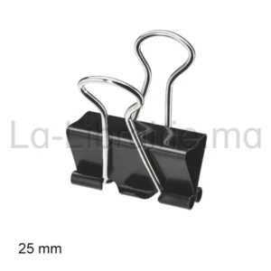 Image du produit Pince double clip noire 25 mm capacité 50 feuilles