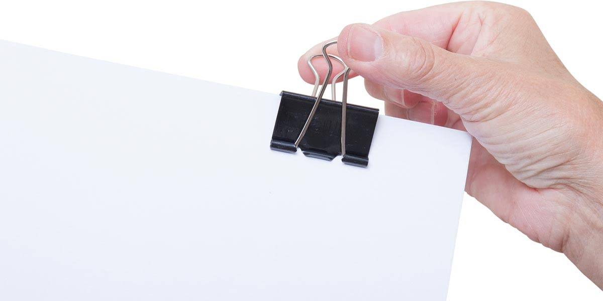 Image du produit Pince double clip noire 25 mm capacité 50 feuilles