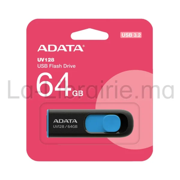 Clé USB ADATA 3.2 – 64 Go pour transferts rapides et usage quotidien.