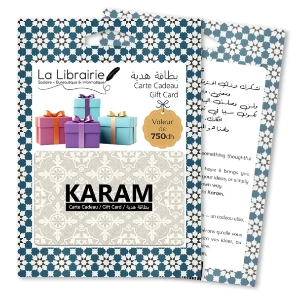 Image du produit Carte cadeau en ligne KARAM 750 DH