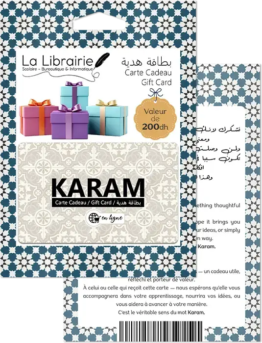 Packaging de la Carte cadeau en ligne - KARAM en ligne