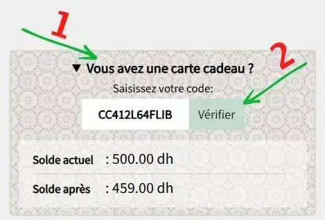Comment utiliser la carte cadeau en ligne Maroc - KARAM en ligne